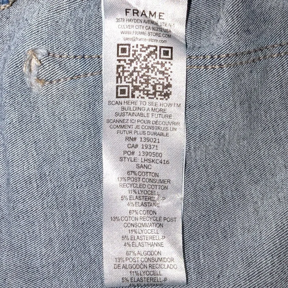 Frame | Le High Skinny Crop Jeans Sanctuary Dark Wash | Size 26 - Picture 12 of 13